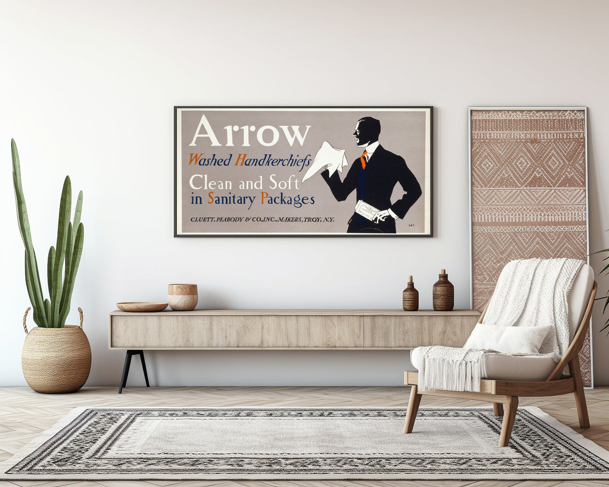 Edward Penfield — Arrow Washed Handkerchiefs | Vintage Poster Print