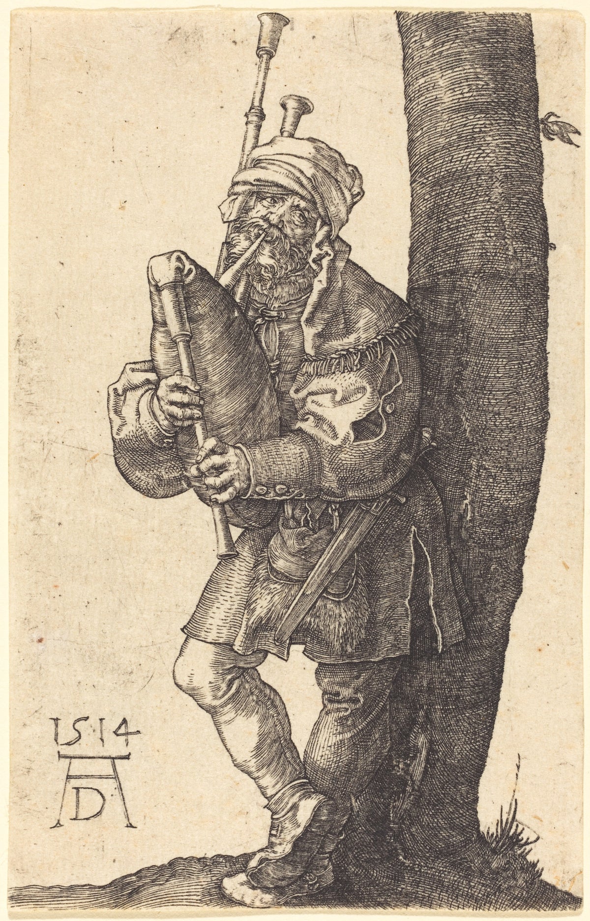 Albrecht Dürer — Bagpiper | Engraving Print