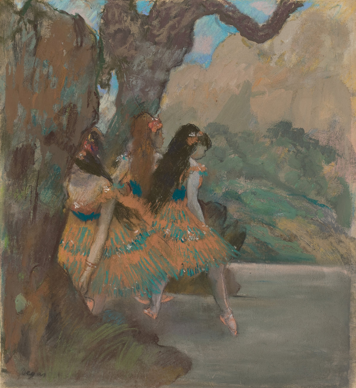 Edgar Degas — Ballet Dancers (Orange Skirts) | Fine Art Print