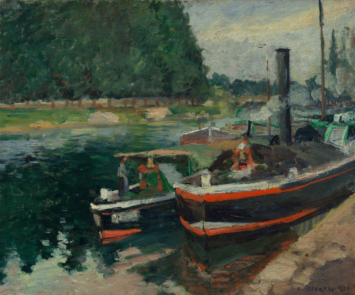 Camille Pissarro — Barges at Pontoise | Fine Art Print