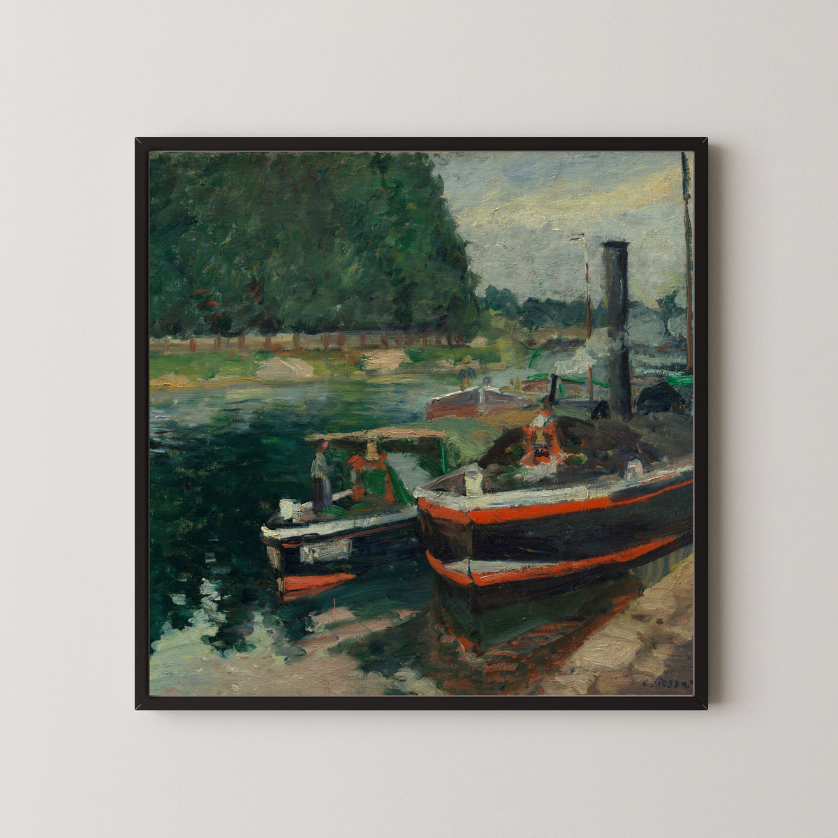 Camille Pissarro — Barges at Pontoise | Fine Art Print