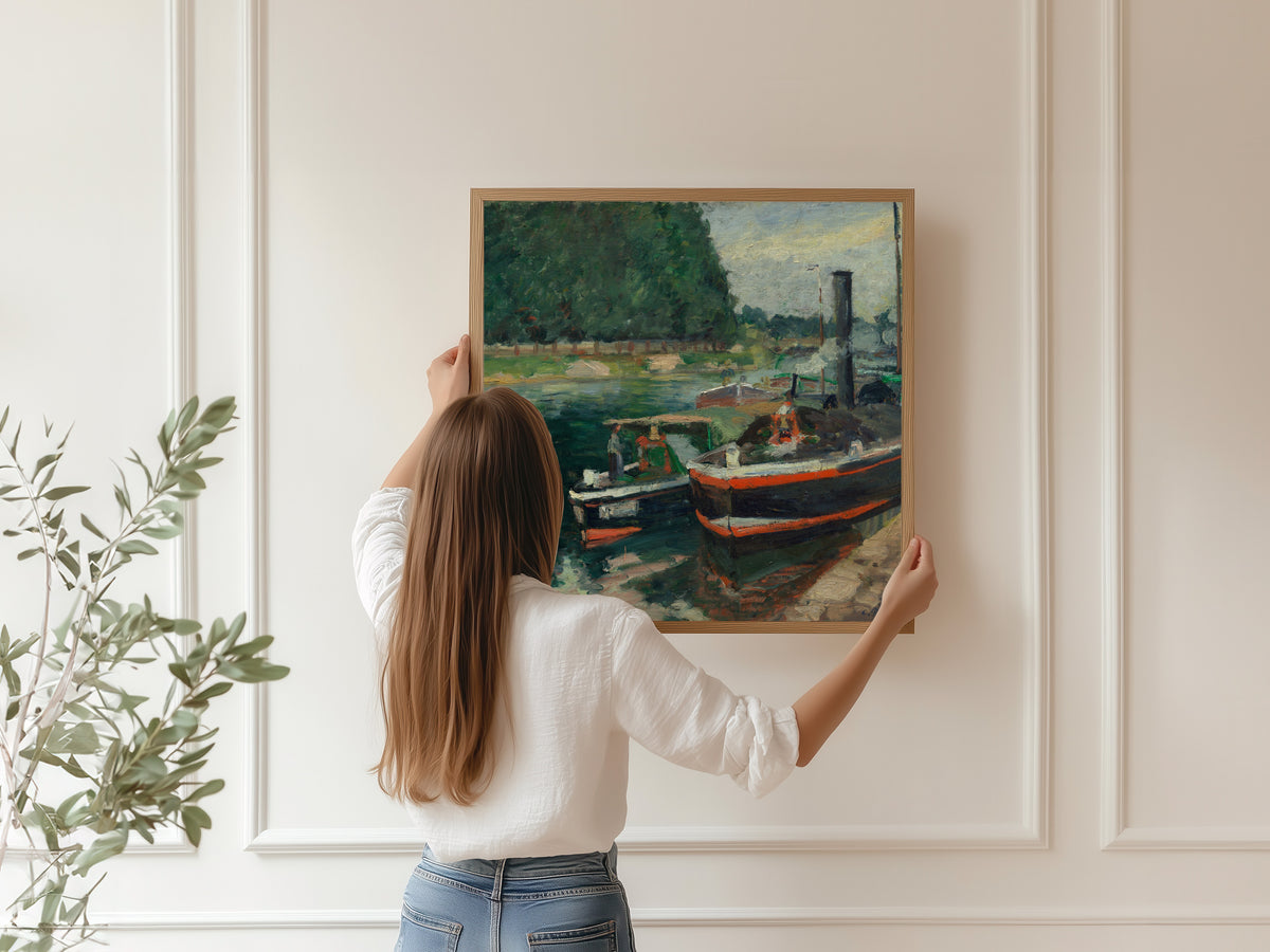 Camille Pissarro — Barges at Pontoise | Fine Art Print