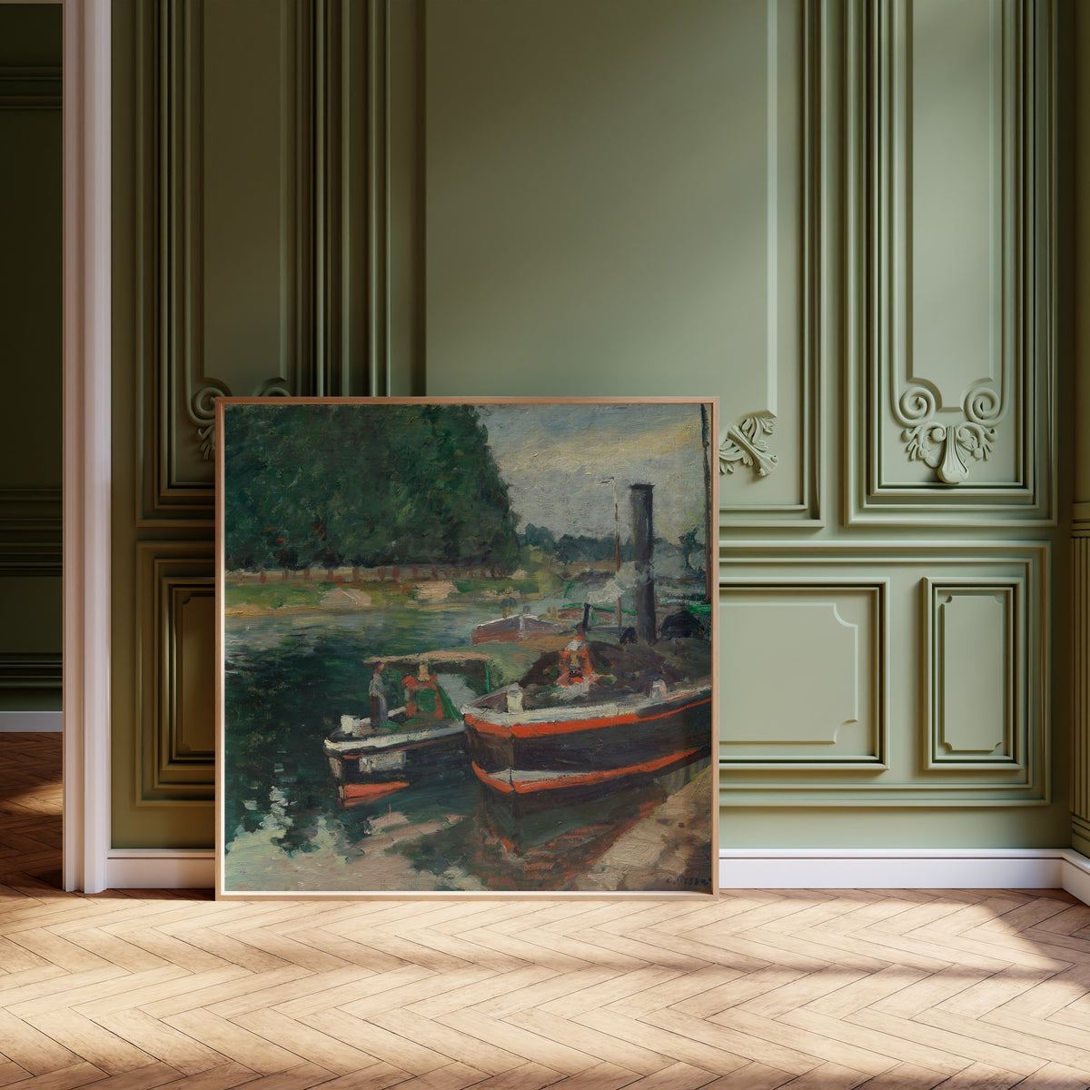 Camille Pissarro — Barges at Pontoise | Fine Art Print