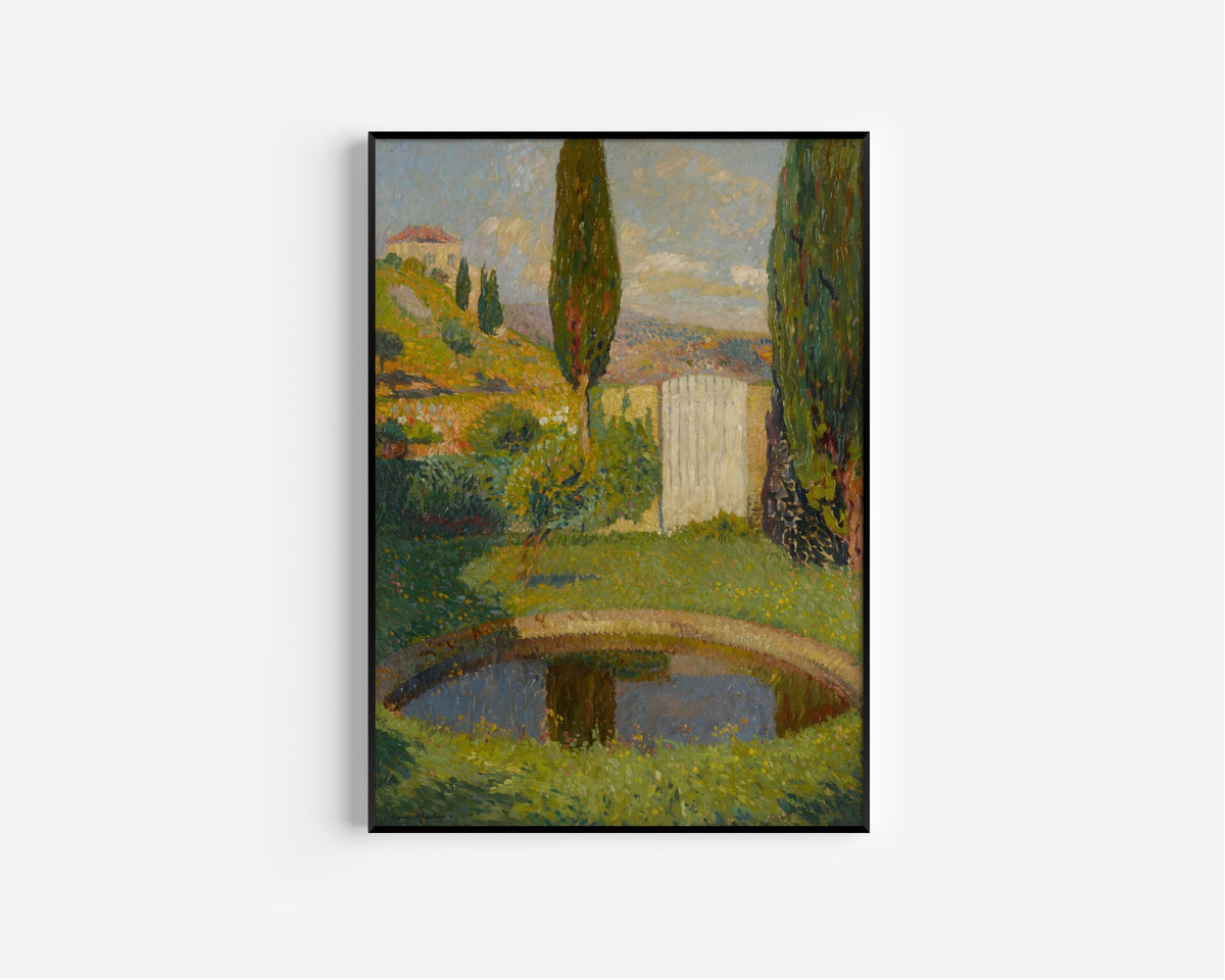 Henri Martin — Bassin ouest du parc de Marquayrol avec vue sur l'atelier d'Henri Martin | Pointillist Landscape Print