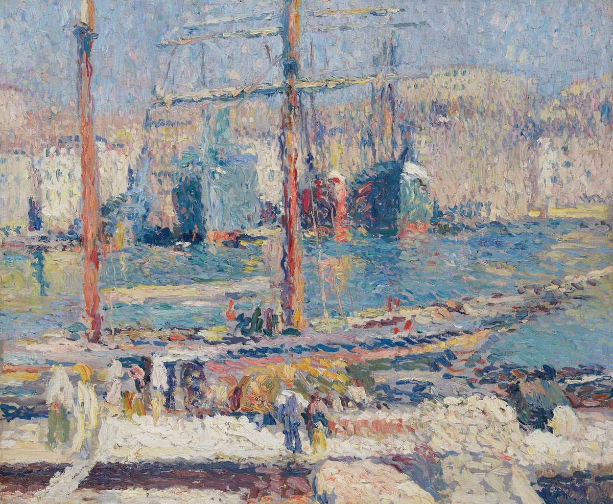 Henri Martin — Bateaux dans le port de Marseille | Pointillist Landscape Print
