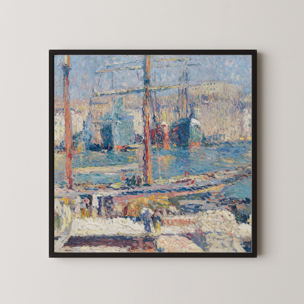 Henri Martin — Bateaux dans le port de Marseille | Pointillist Landscape Print