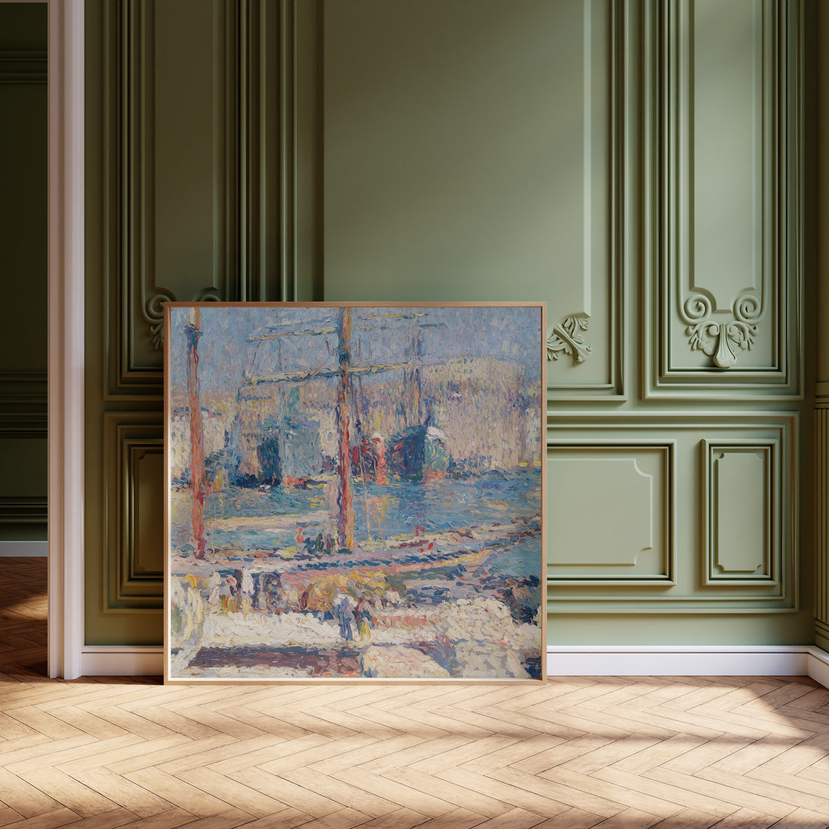 Henri Martin — Bateaux dans le port de Marseille | Pointillist Landscape Print