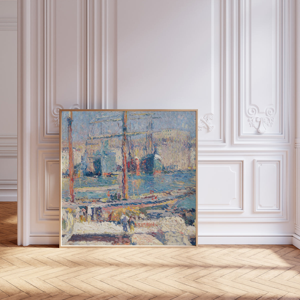 Henri Martin — Bateaux dans le port de Marseille | Pointillist Landscape Print