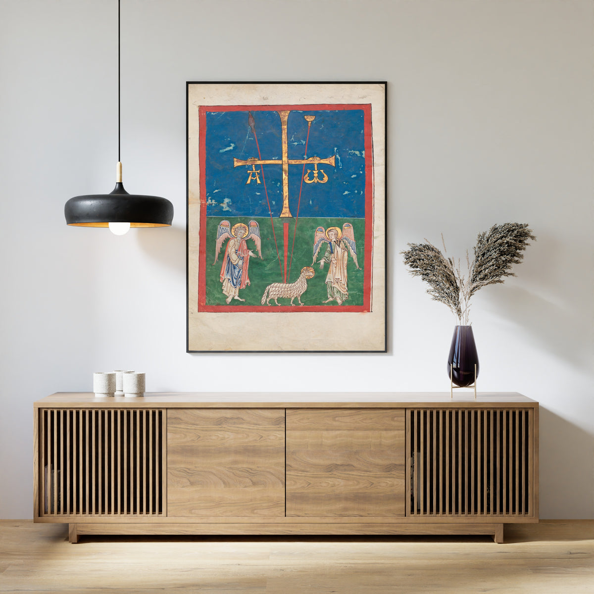Beatus Manuscript: The Lamb at the Foot of the Cross | Illuminated Manuscript Print