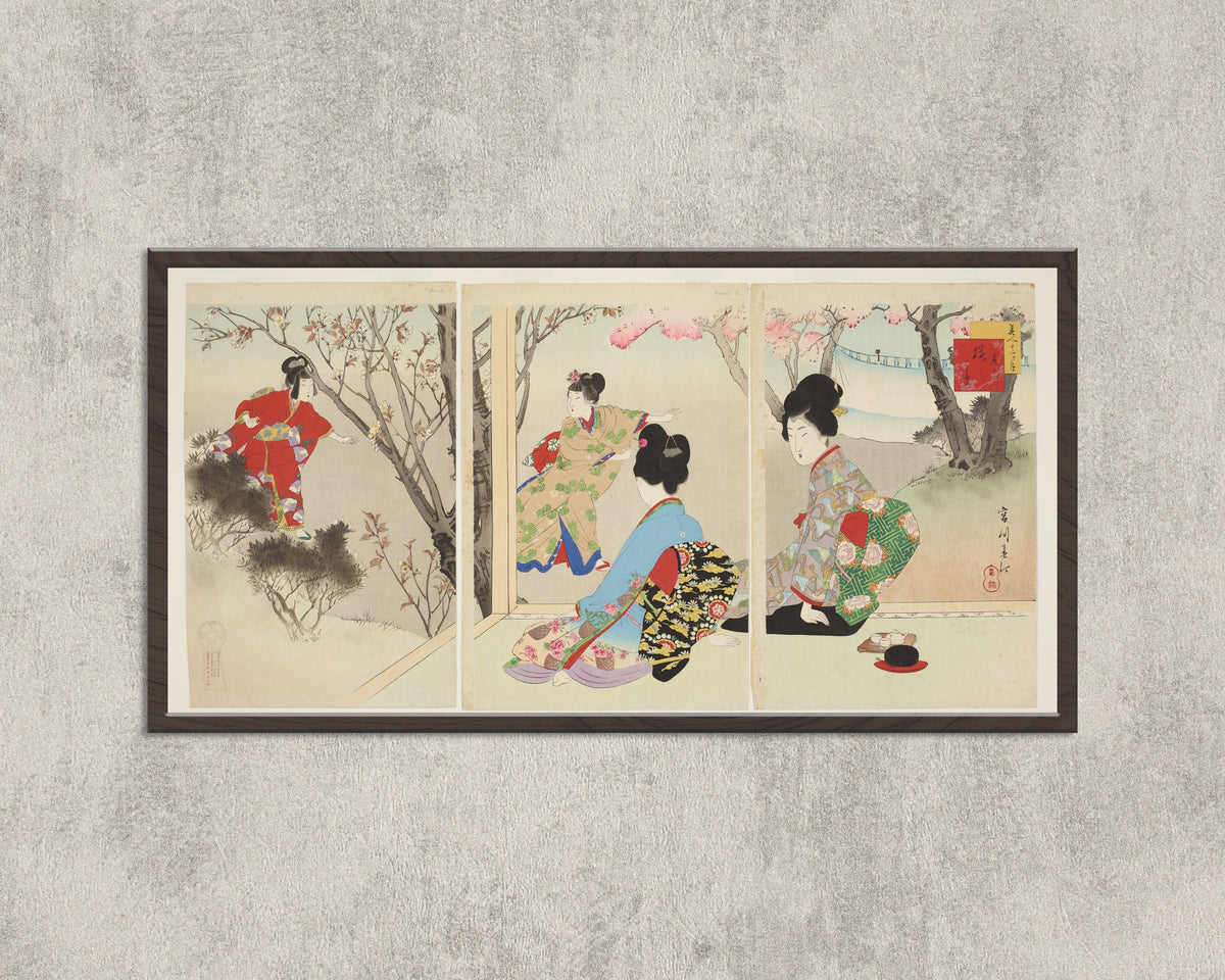 Miyagawa Shuntei — Beauties in the Twelve Months: March | Japanese Woodblock Print (Ukiyo-e)
