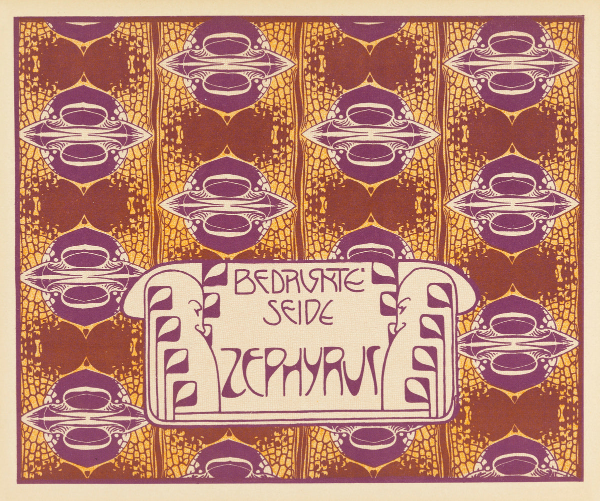 Koloman Moser — Bedruckte Seide Zephyrus (Zephyrus Printed Silk) | Pattern Design Print