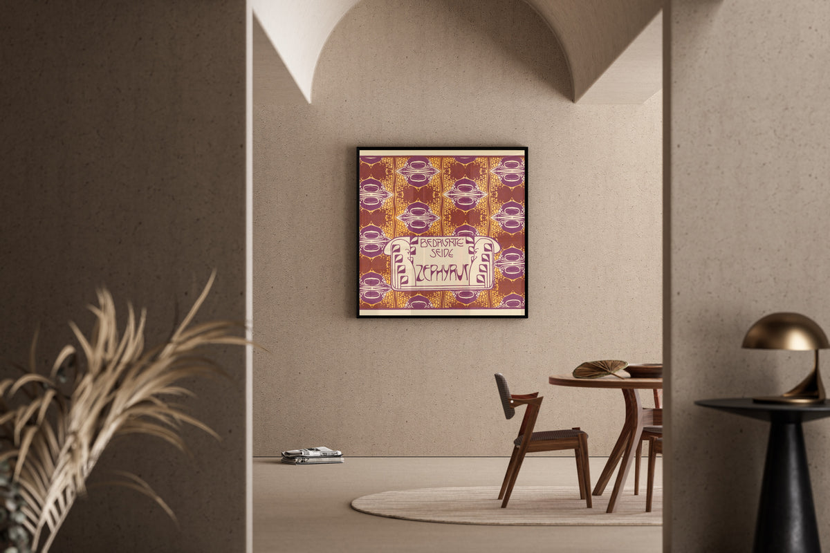 Koloman Moser — Bedruckte Seide Zephyrus (Zephyrus Printed Silk) | Pattern Design Print