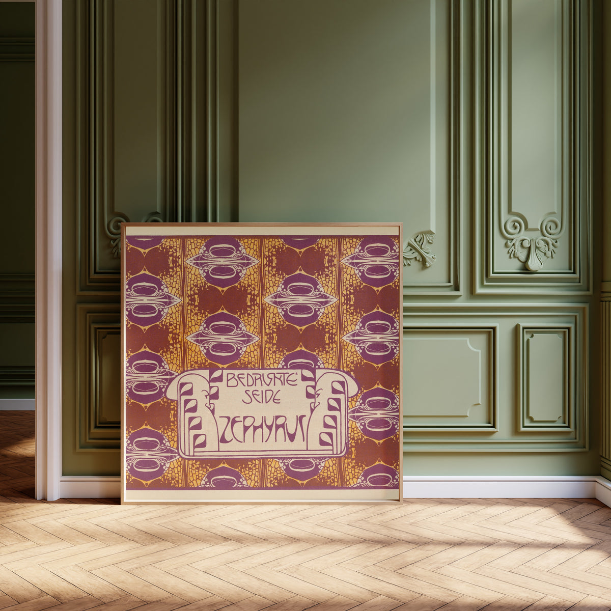 Koloman Moser — Bedruckte Seide Zephyrus (Zephyrus Printed Silk) | Pattern Design Print