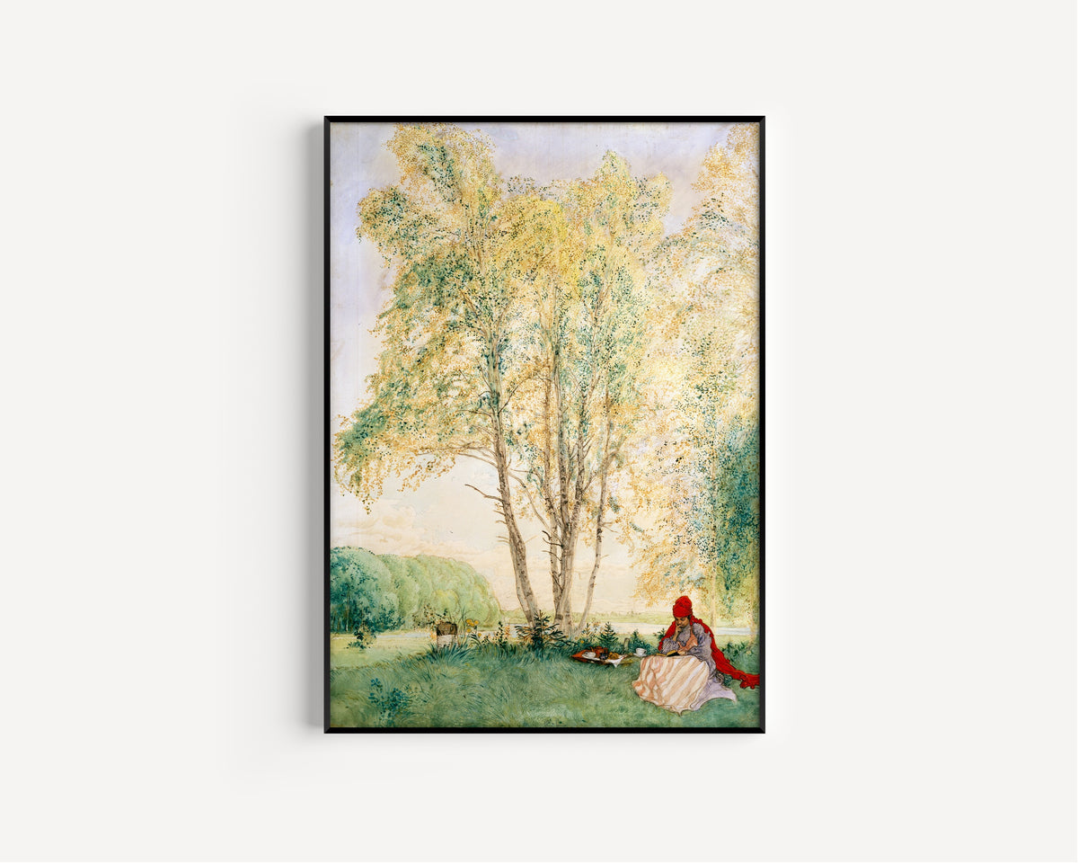 Carl Larsson — Beneath the Birches | Swedish Watercolour Print