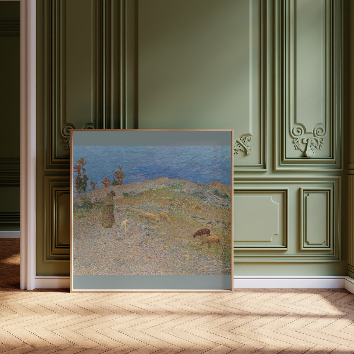Henri Martin — Berger et ses moutons dans les Causses, Lot | Pointillist Landscape Print