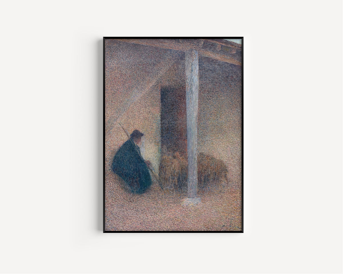 Henri Martin — Berger rentrant ses moutons | Pointillist Portrait Print