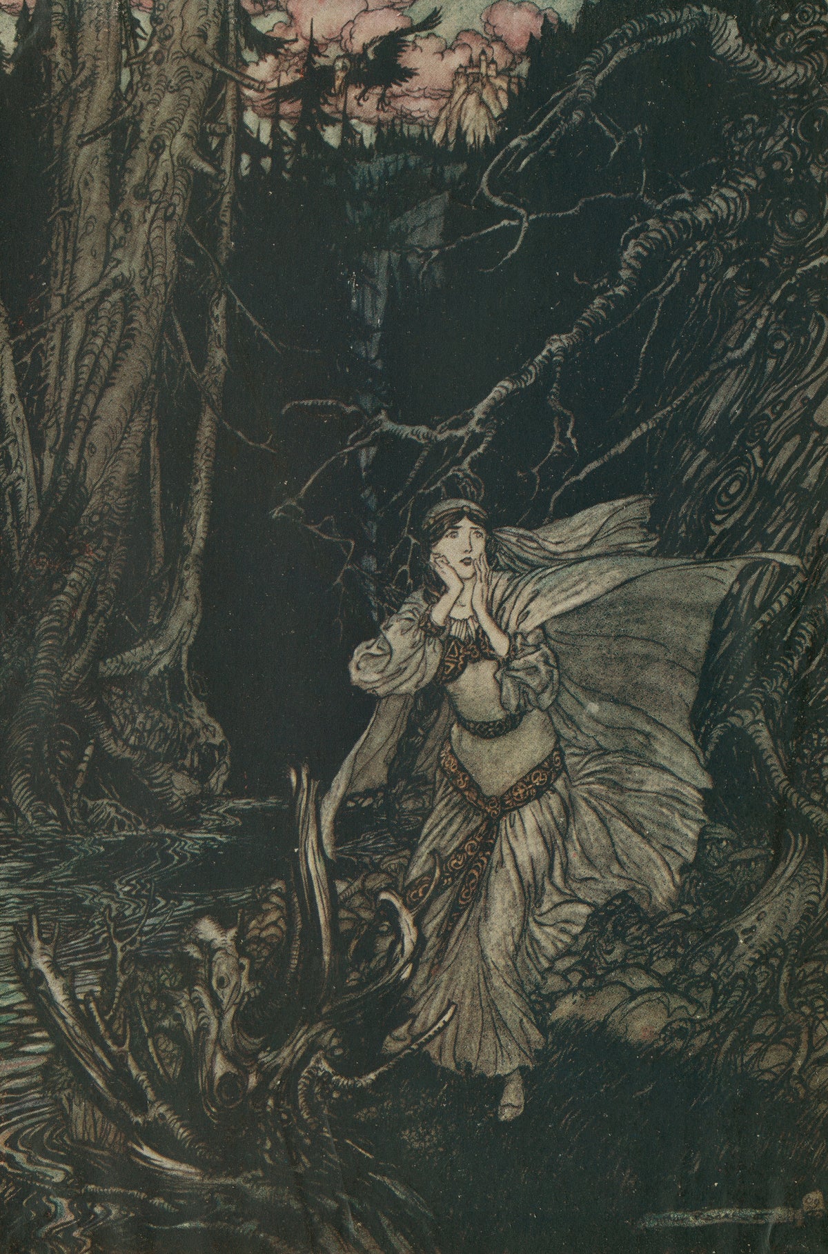 Arthur Rackham — Bertalda in the Black Valley | Fairy Tale Illustration Print