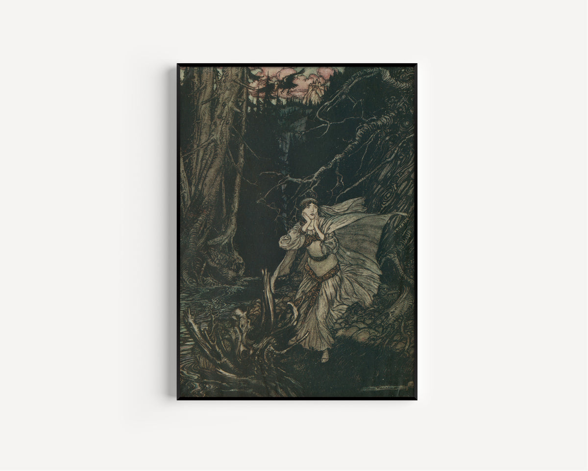 Arthur Rackham — Bertalda in the Black Valley | Fairy Tale Illustration Print