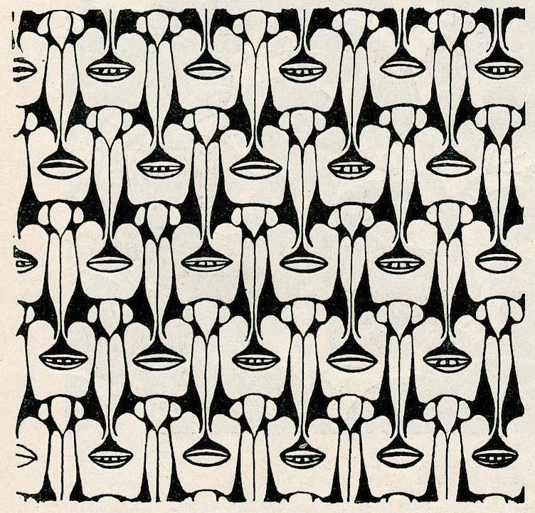 Koloman Moser — Black and White Stylised Flower Pattern | Art Nouveau Print