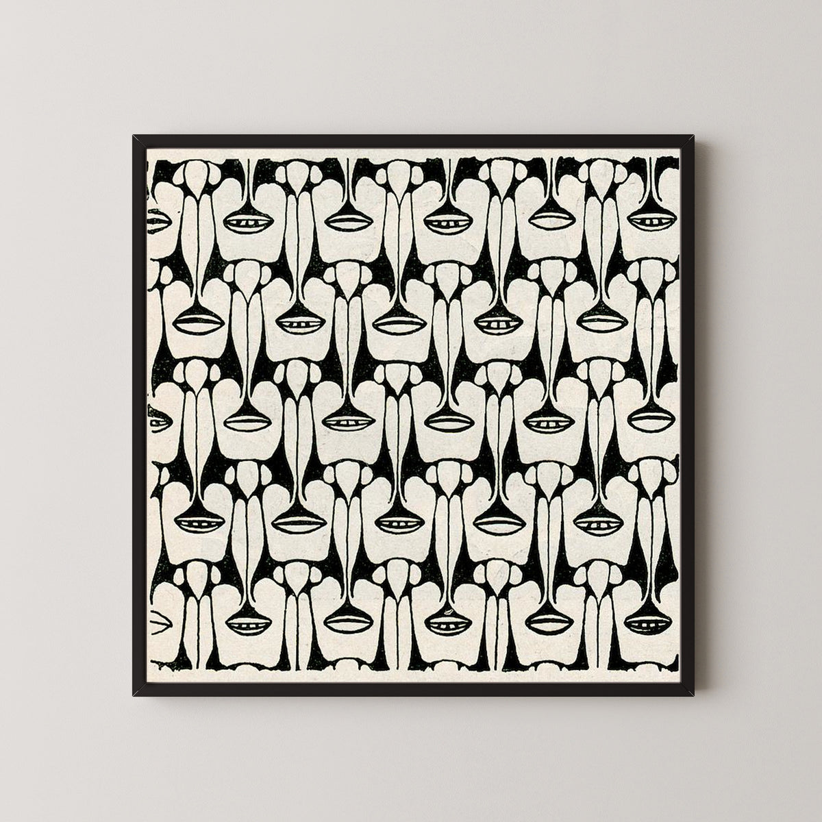 Koloman Moser — Black and White Stylised Flower Pattern | Art Nouveau Print