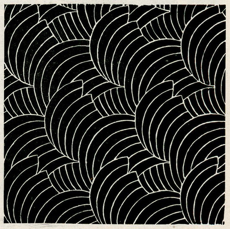 Koloman Moser — Black and white shell pattern | Pattern Design Print