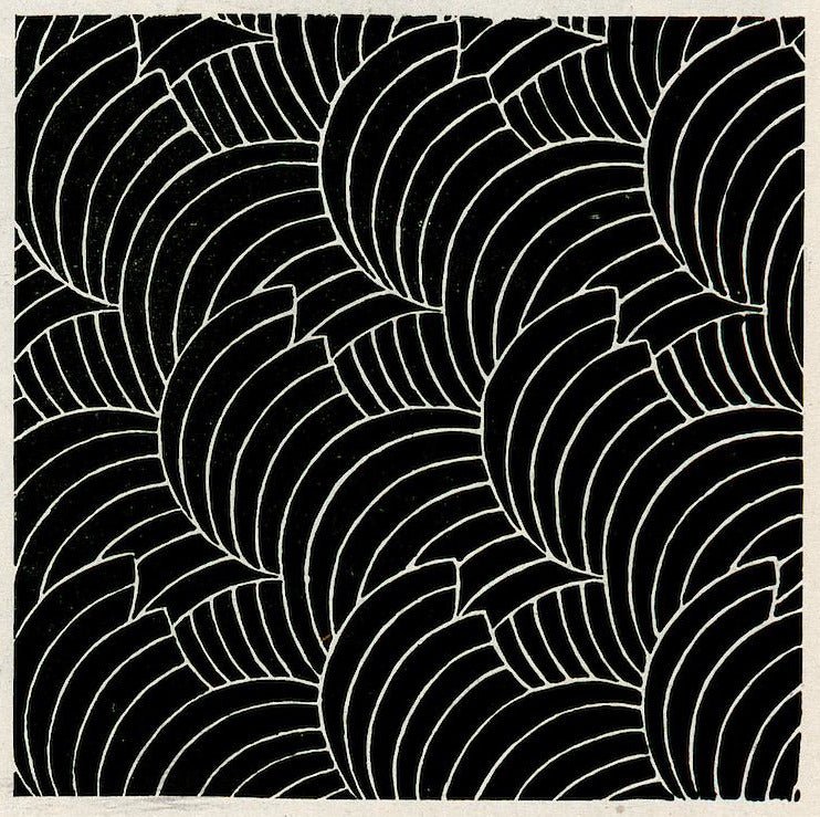 Koloman Moser — Black and white shell pattern | Pattern Design Print