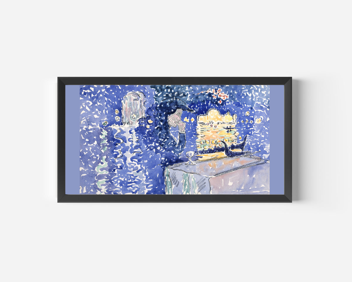 Henri-Edmond Cross — Blue landscape, watercolour | Fine Art Print
