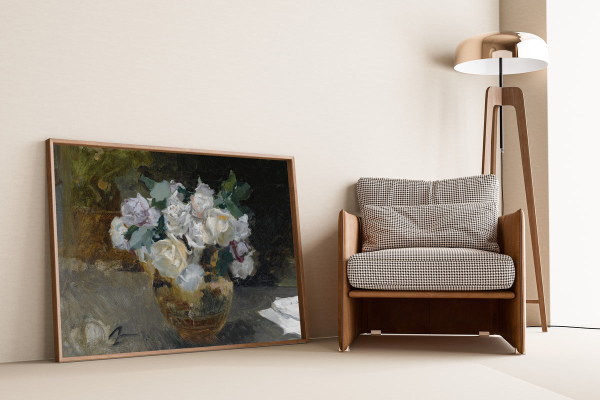 Joaquín Sorolla — Bouquet of White Roses (Bodegón de rosas blancas) | Fine Art Print