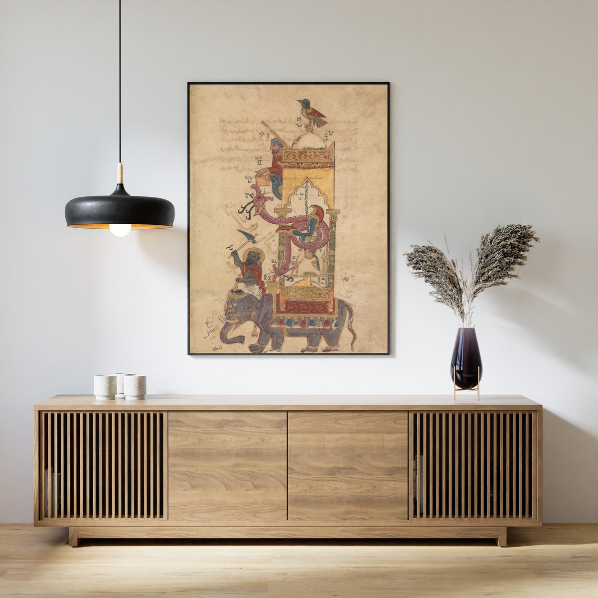 Book of the Knowledge of Ingenious Mechanical Devices: The Elephant Clock | Islamic Manuscript Painting Print