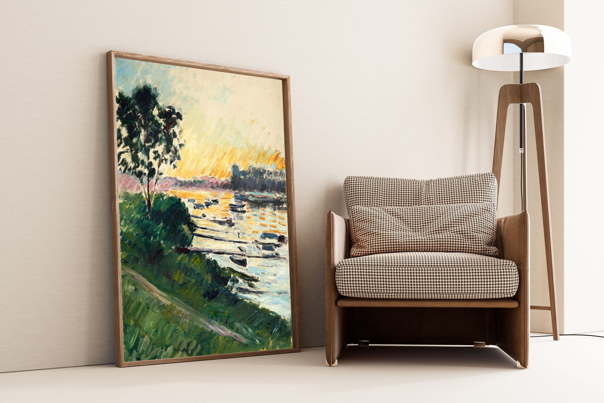 Gustave Caillebotte — Bord de Seine, effet soleil couchant | Fine Art Print
