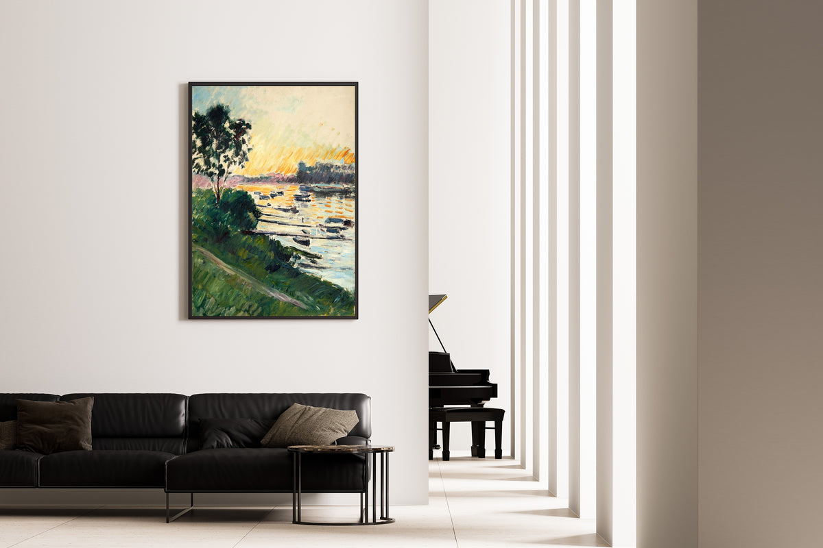 Gustave Caillebotte — Bord de Seine, effet soleil couchant | Fine Art Print