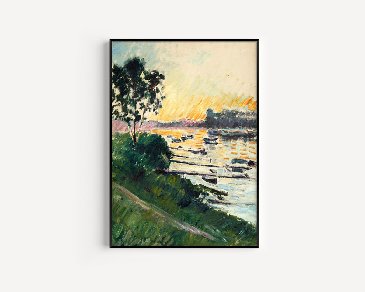 Gustave Caillebotte — Bord de Seine, effet soleil couchant | Fine Art Print