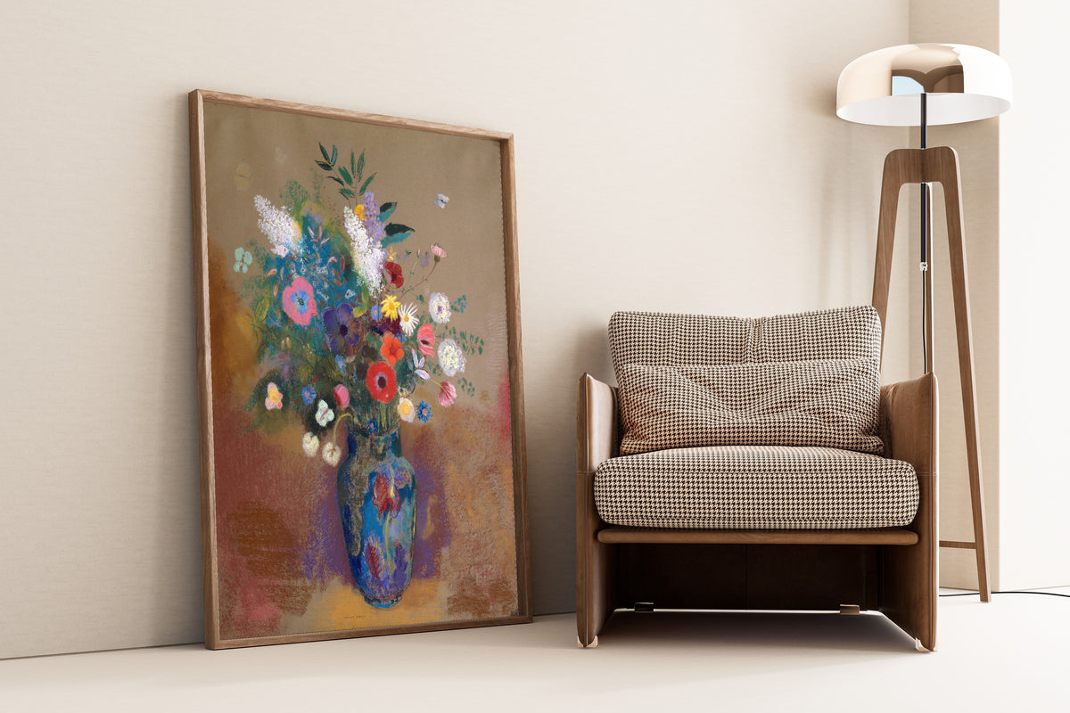 Odilon Redon — Bouquet of Flowers (Blue Vase) | Symbolist Art Print