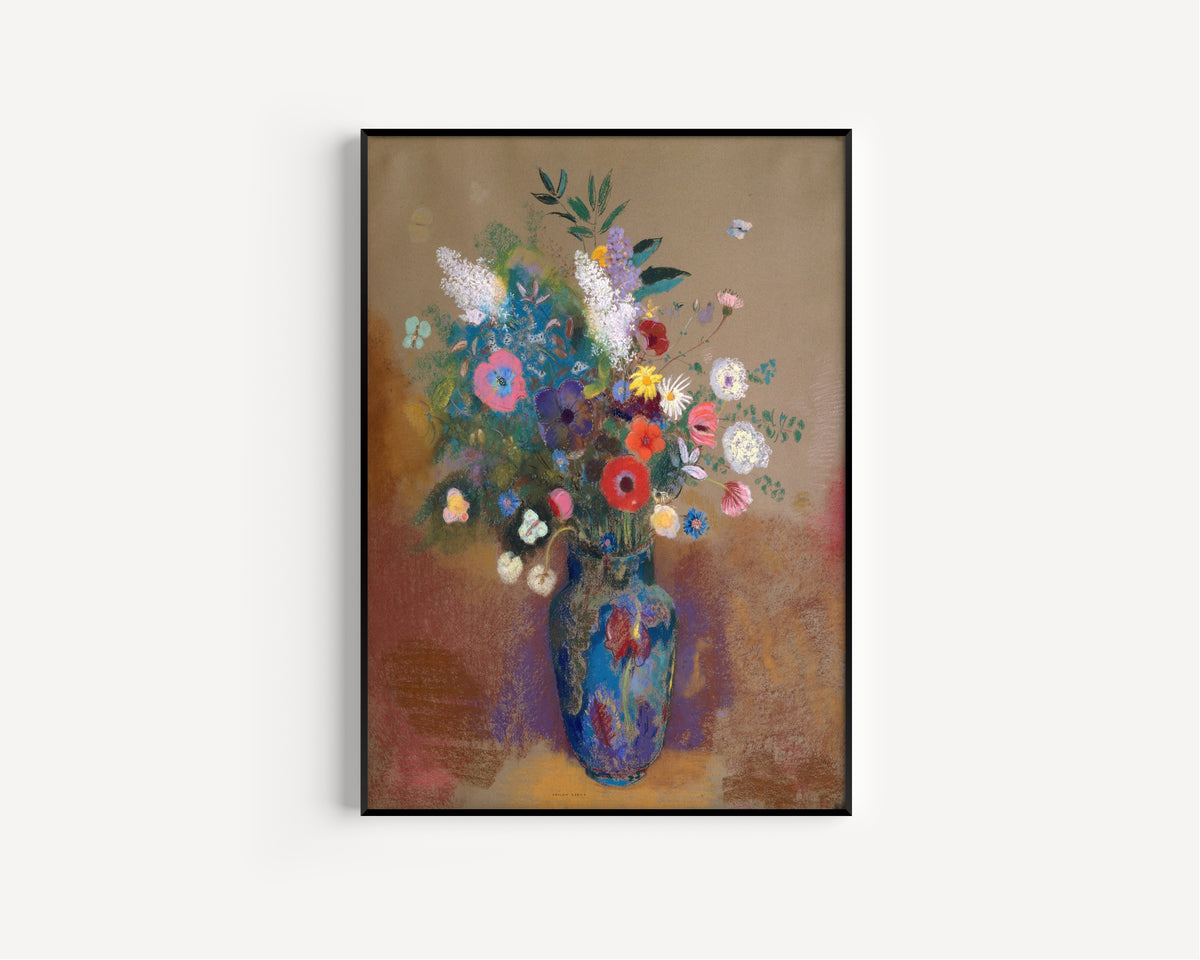 Odilon Redon — Bouquet of Flowers (Blue Vase) | Symbolist Art Print