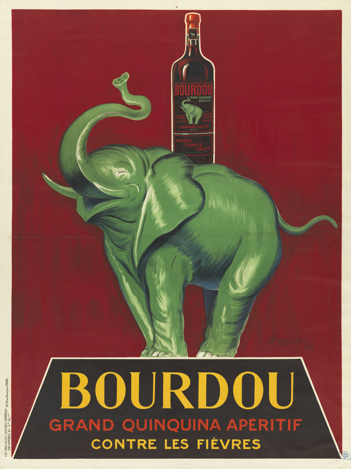 Leonetto Cappiello — Bourdou grand quinquina apéritif contre les fièvres | Vintage Poster Print