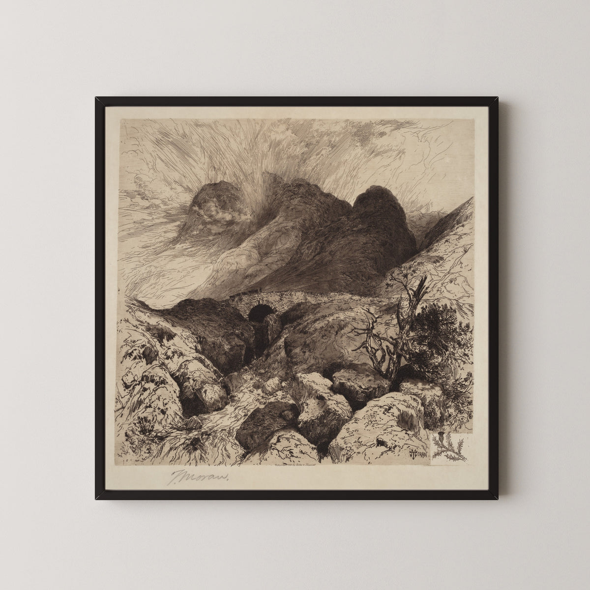 Thomas Moran — Bridge in the Pass of Glencoe—Scotland | Etching Print