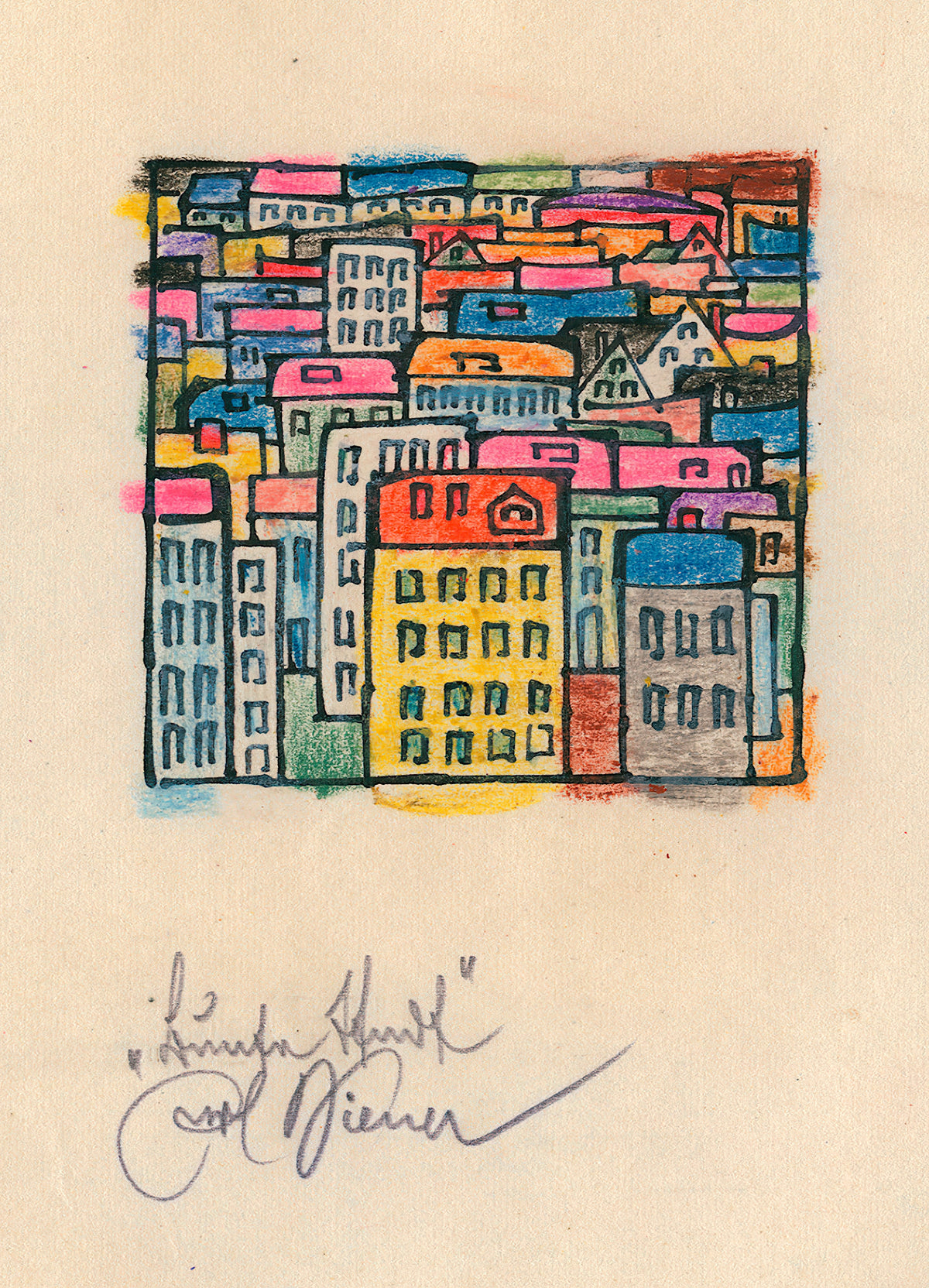 Karl Wiener — Bunte Stadt (Colourful City) | Expressionist Art Print