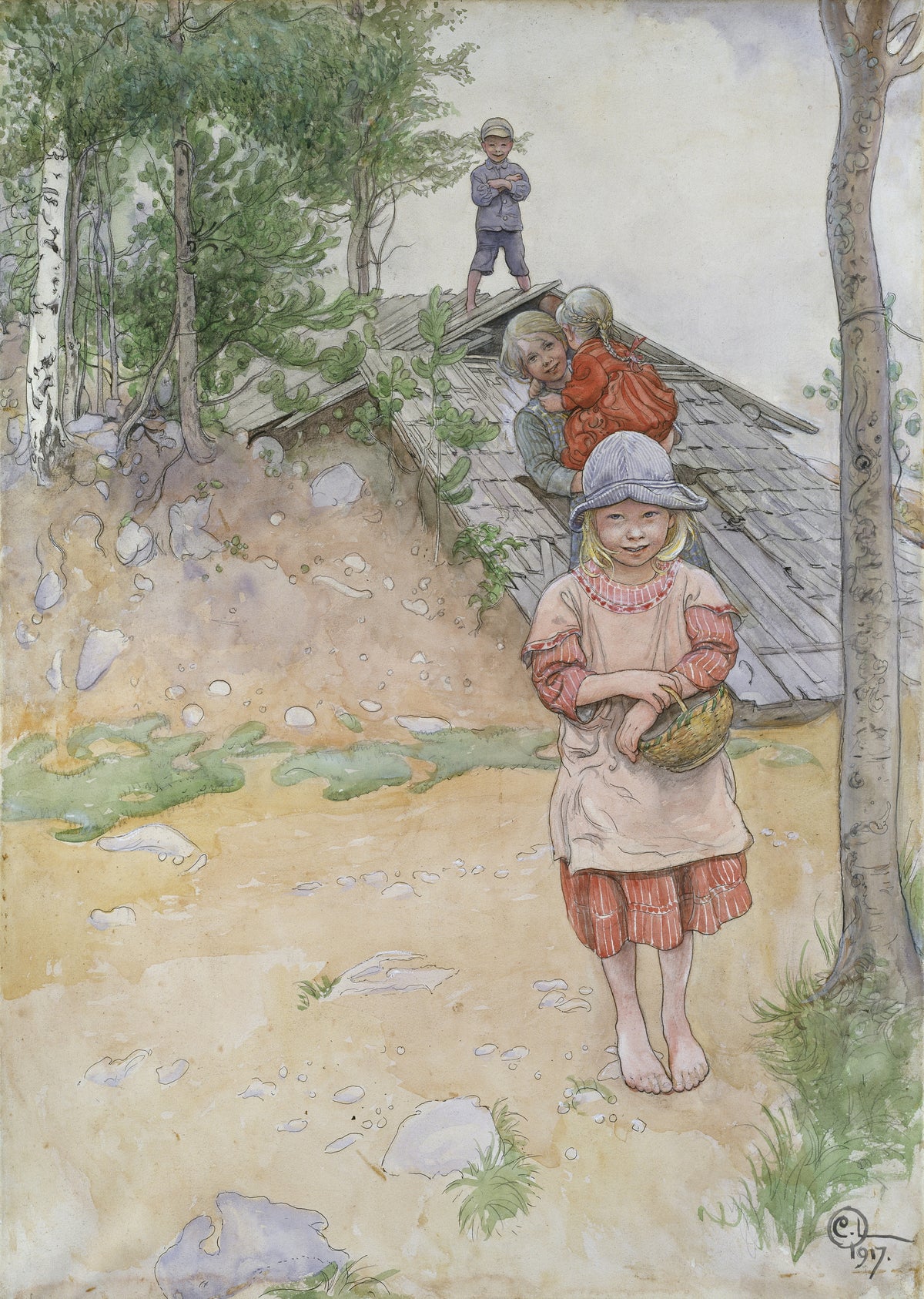 Carl Larsson — By the Cellar | Swedish Watercolour Print