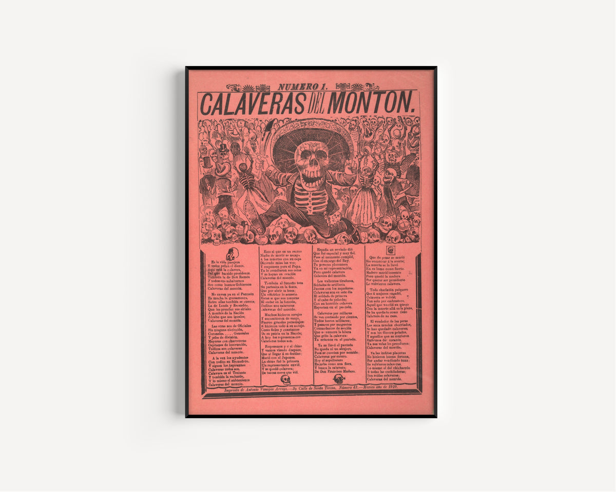 José Guadalupe Posada — Calaveras del montón, número 1 | Relief Print
