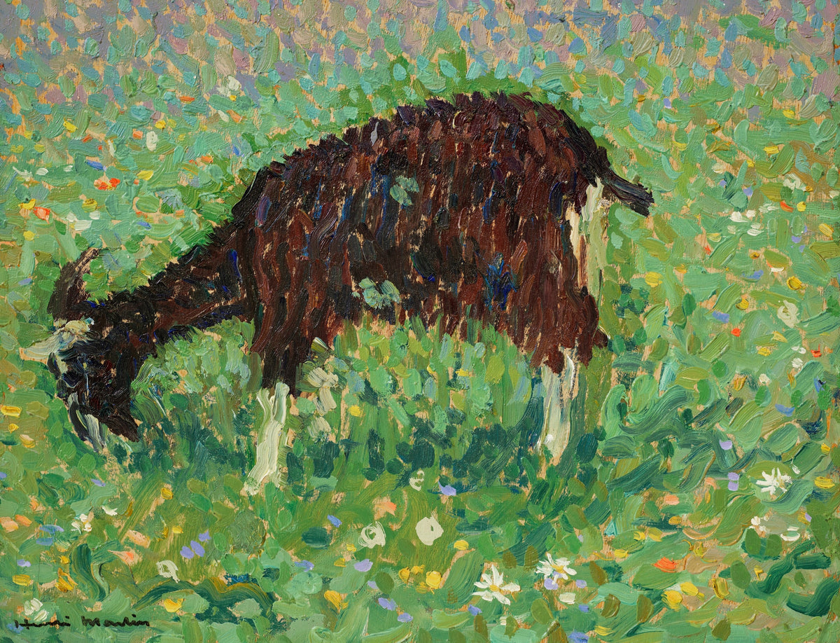 Henri Martin — Chèvre dans un champ de fleurs | Pointillist Landscape Print