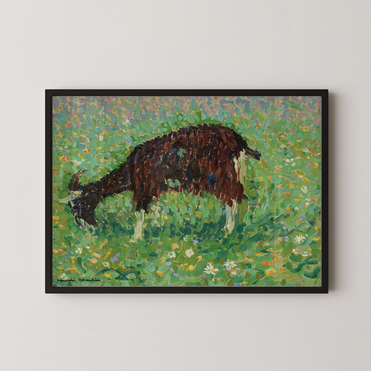 Henri Martin — Chèvre dans un champ de fleurs | Pointillist Landscape Print