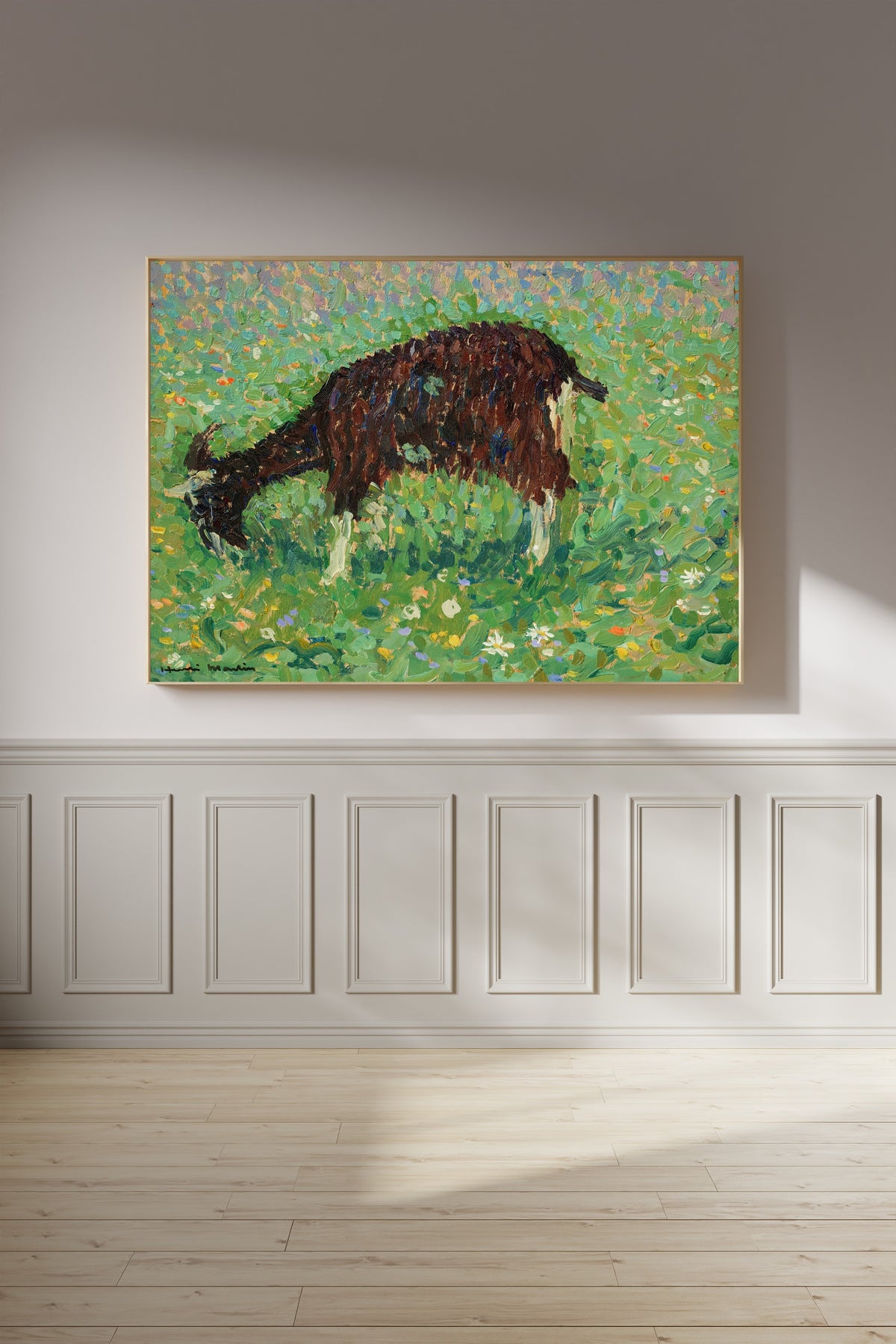 Henri Martin — Chèvre dans un champ de fleurs | Pointillist Landscape Print