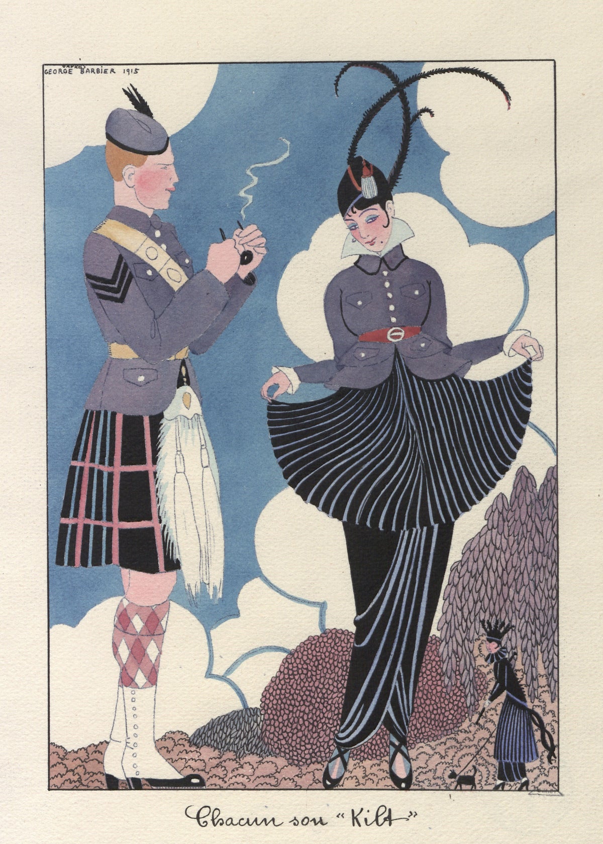 George Barbier — Chacun son kilt | Art Deco Fashion Print