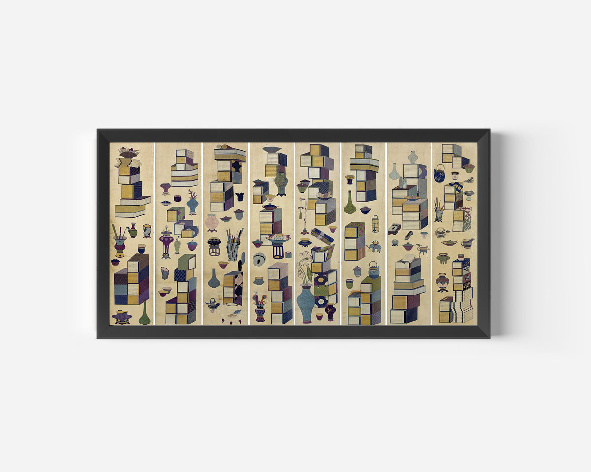 Korean chaekgeori painter (unidentified) — Chaekgeori (Scholar's Accoutrements) | Korean Painting Art Print