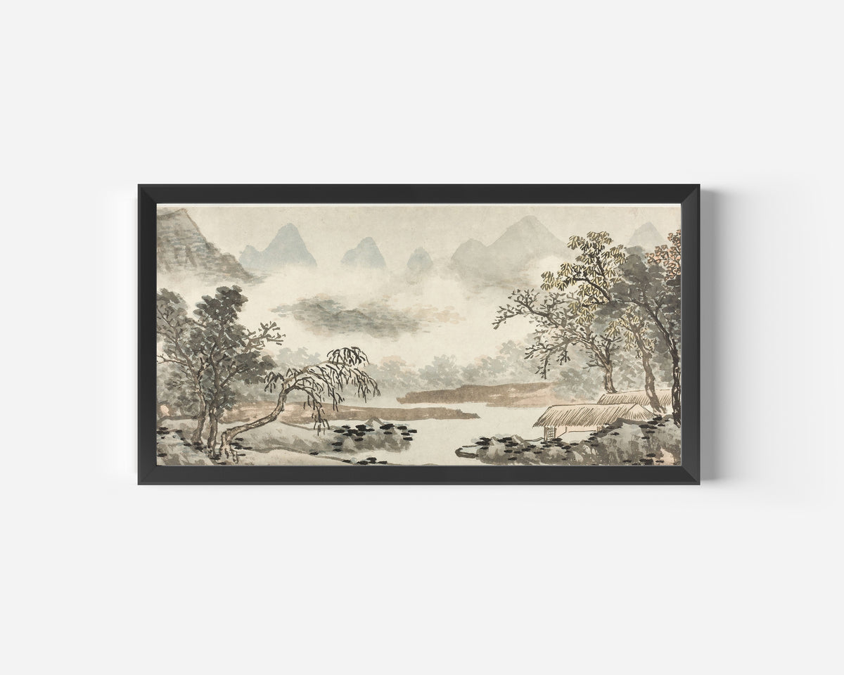 Shen Zhou — Clouds over the River before Rain (Detail) | Chinese Ink Painting Art Print