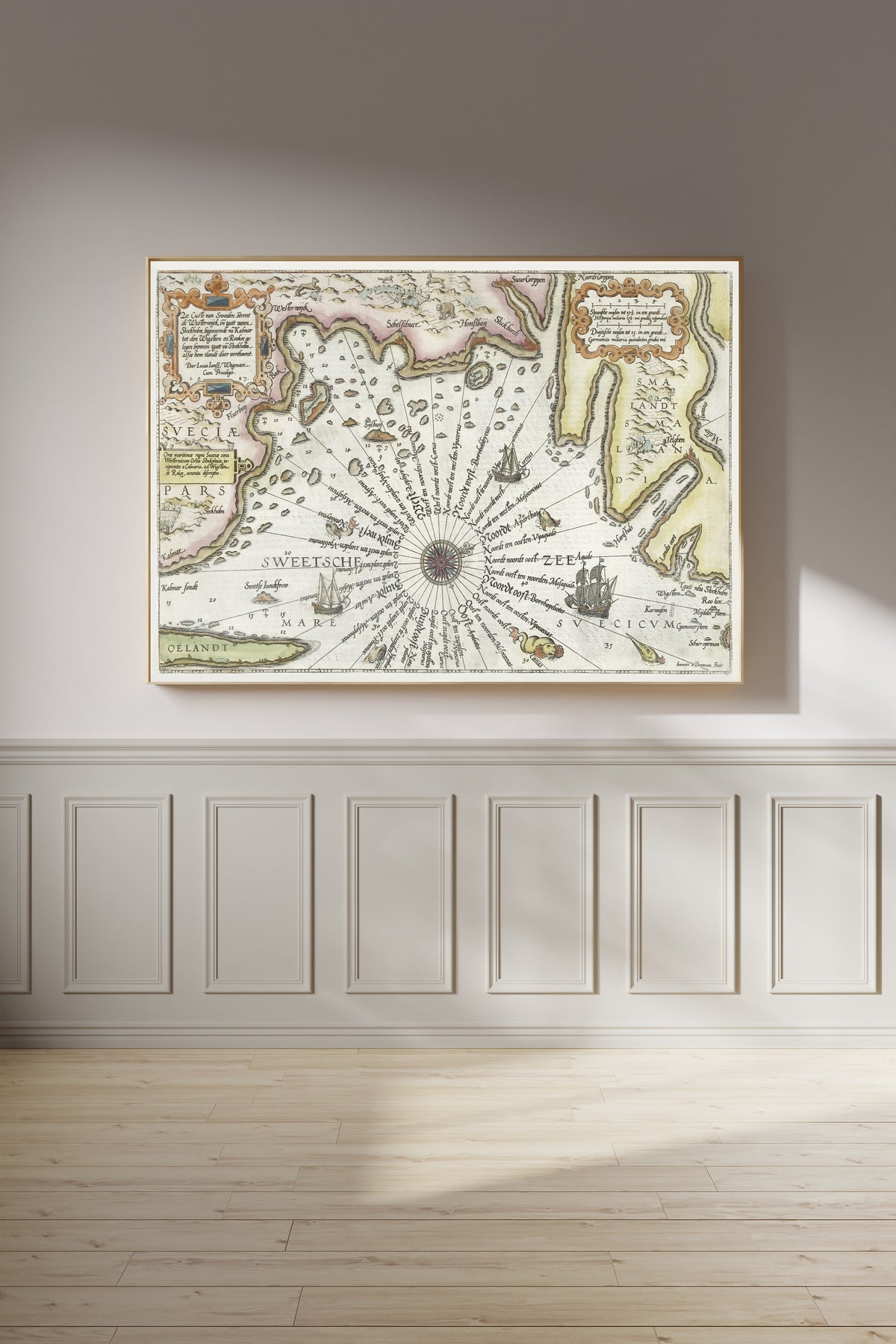 Joannes van Doetechum the Elder — Coast of Sweden between Kalmar and Stockholm | Antique Nautical Chart Print