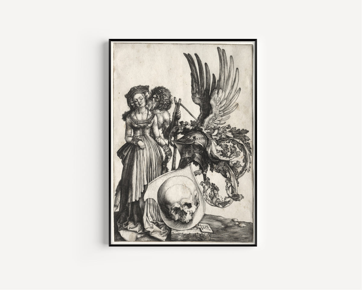 Albrecht Dürer — Coat of Arms with a Skull | Engraving Print