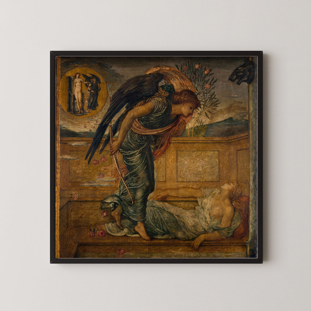 Edward Burne-Jones — Cupid Finding Psyche Asleep by a Fountain | Pre-Raphaelite Art Print