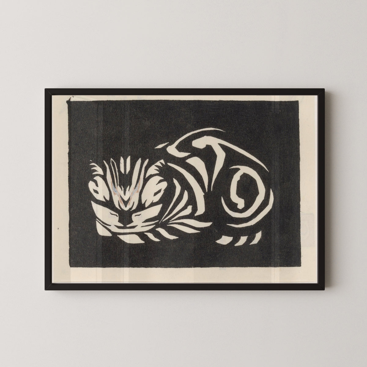 Julie de Graag — Curled cat | Woodcut Print