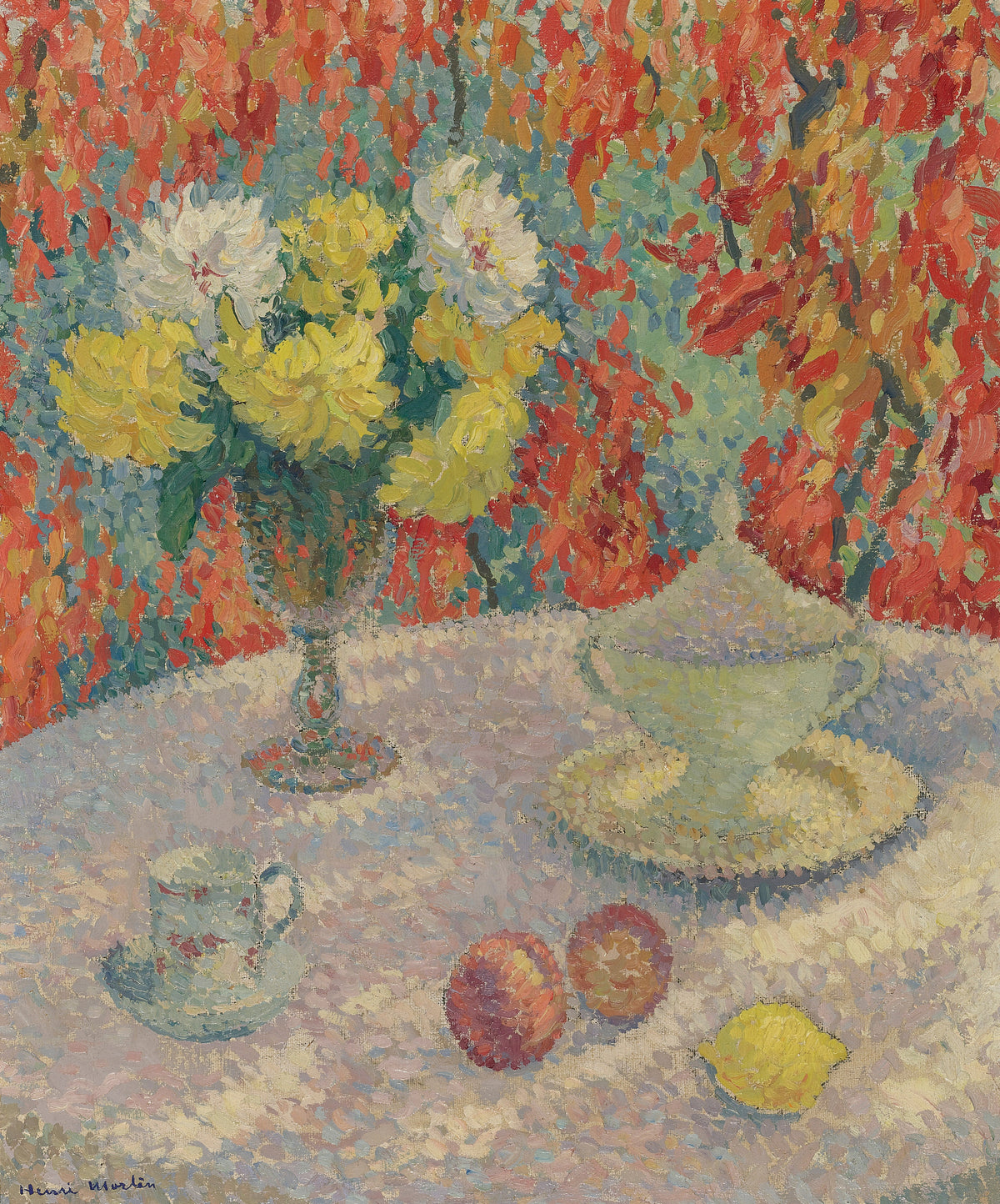 Henri Martin — Dahlias au soleil | Pointillist Still Life Print
